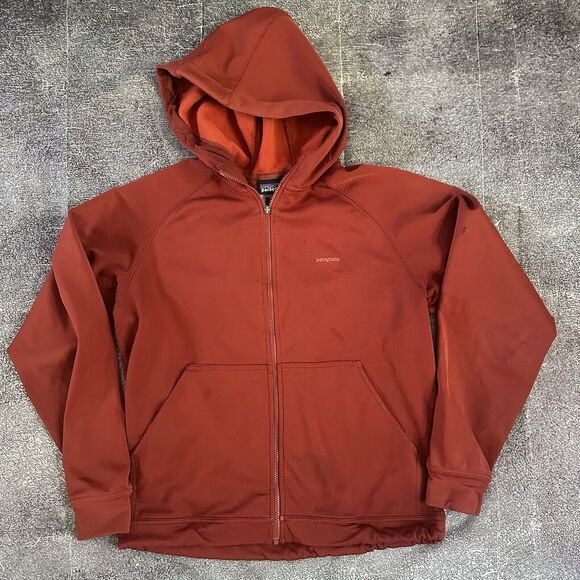 Men's Patagonia Red Zip Up Slopestyle Microfleece Hoody Hooded Sweatshirt Sz M - Picture 1 of 4